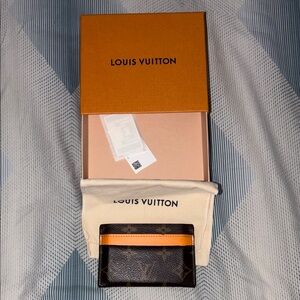 Louis Vuitton Monogram Card Holder in Black and Orange